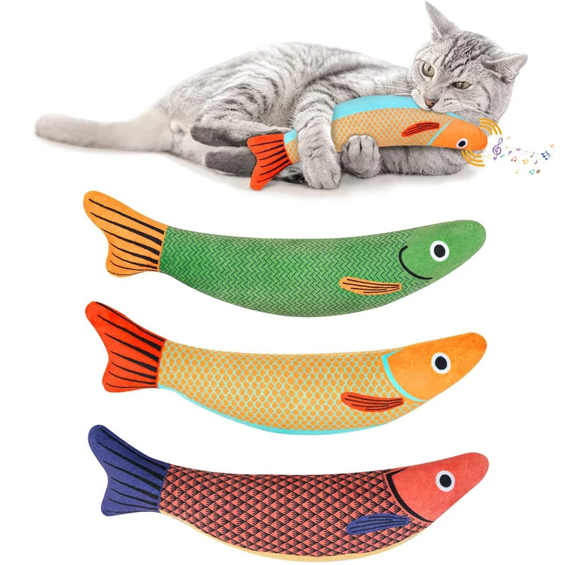 Juguete Interactivo para Gatos - Pez 3D con Catnip y Sonido